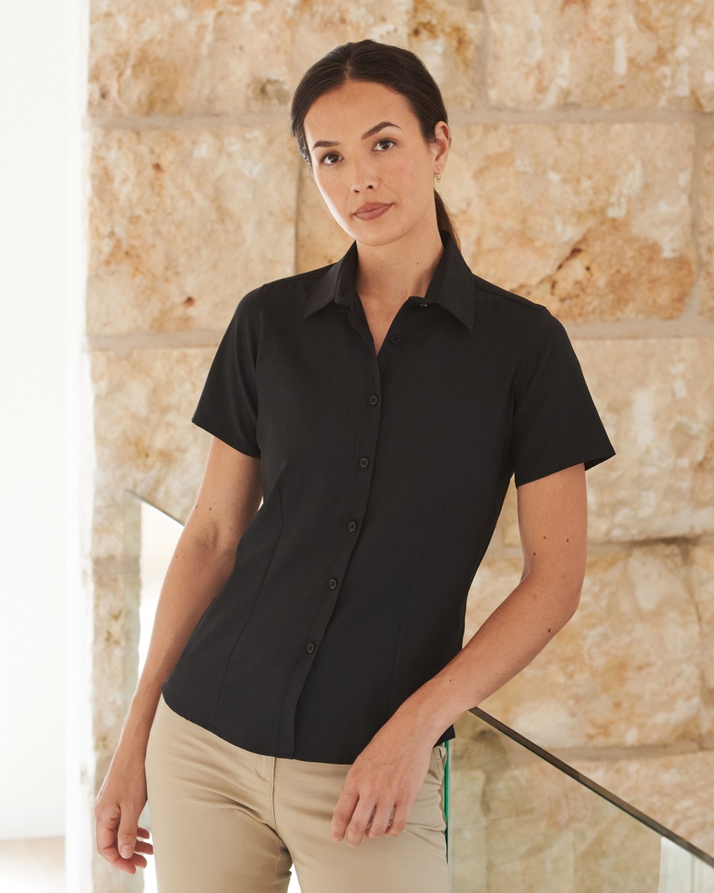 Hemden HENBURY LADIES' COOL MAX, S/S SHIRT voor bedrukking &amp; borduring