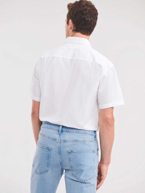 Chemises à personnaliser RUSSELL Chemise homme popeline polycoton manches courtes 