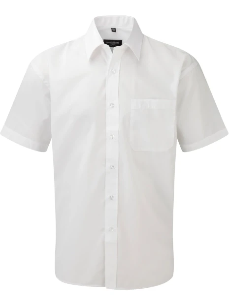 RUSSELL Chemise homme popeline polycoton manches courtes /api/colors/7a92cd2d-10d2-40b4-928b-296bb7487506 personnalisable