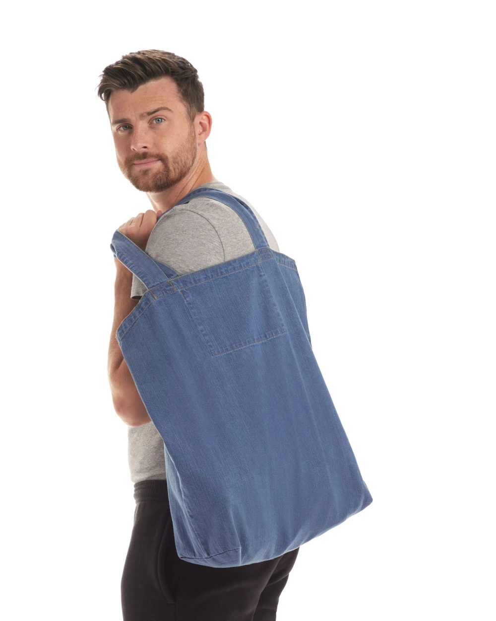 Tote bags MANTIS DENIM SHOPPER voor bedrukking &amp; borduring