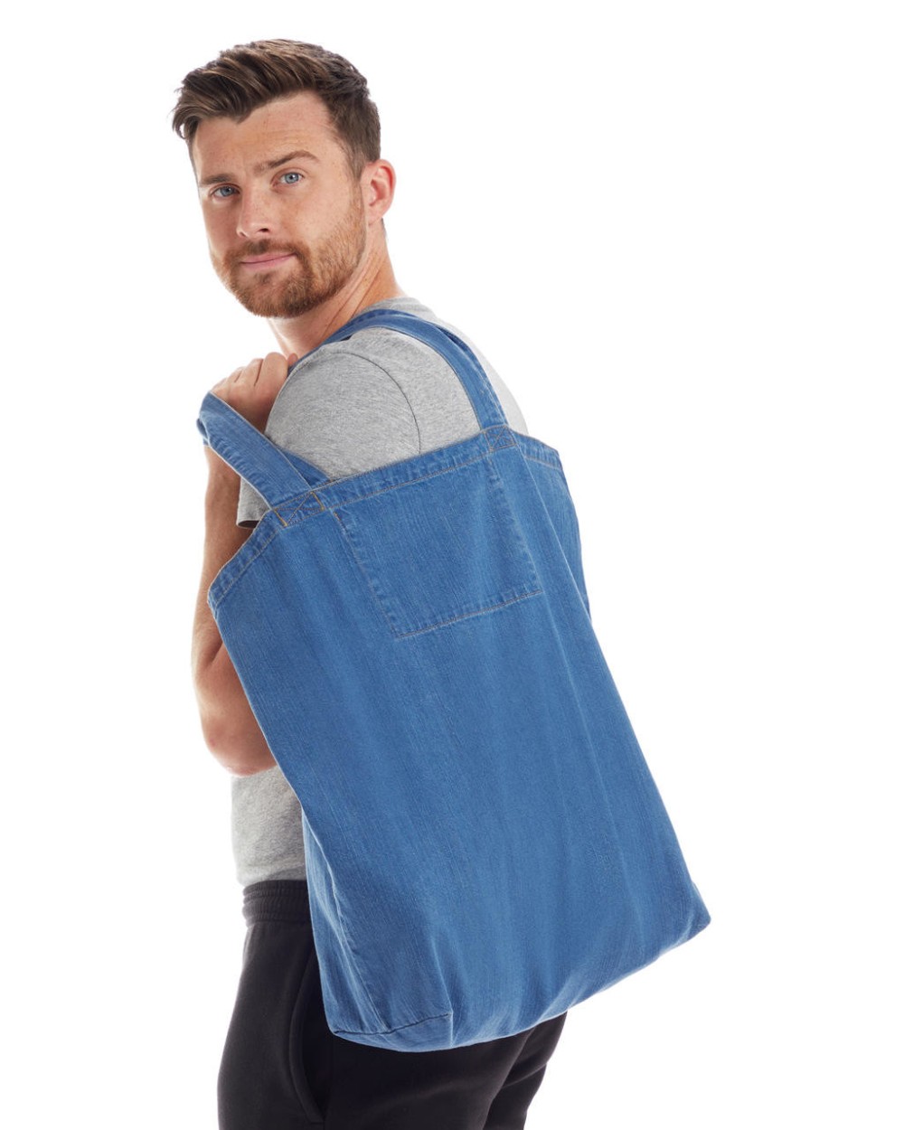 Tote bags MANTIS DENIM SHOPPER voor bedrukking &amp; borduring