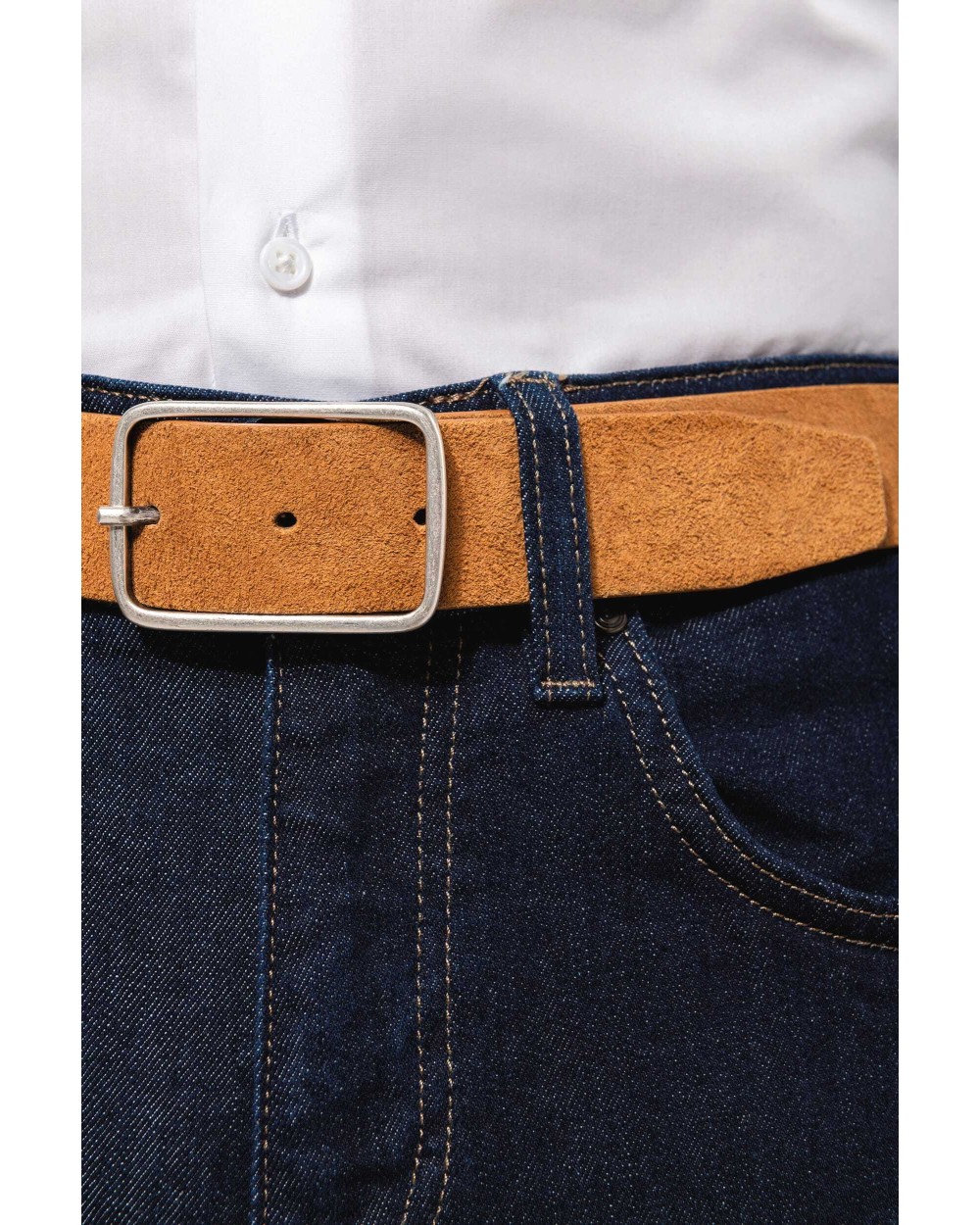 Accessoires personnalisable KARIBAN Ceinture cuir  velours homme