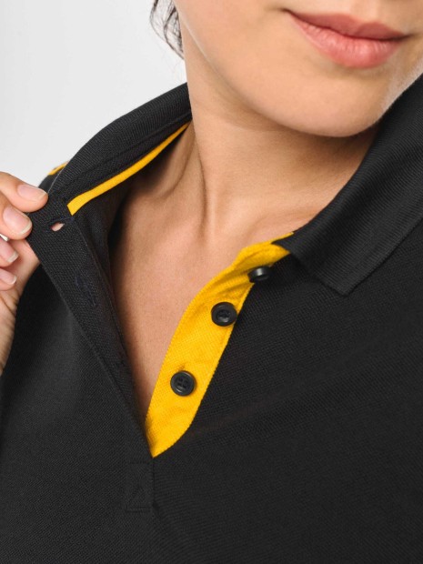 Polos à personnaliser WK. DESIGNED TO WORK Polo Day To Day contrasté manches courtes femme 