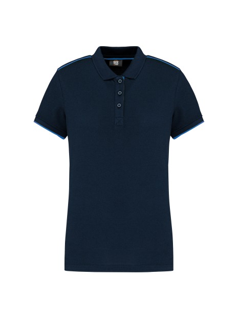 WK. DESIGNED TO WORK Polo Day To Day contrasté manches courtes femme /api/colors/58ae6b2e-fbb9-40aa-aa97-acbeba9ce4e7 personnalisable