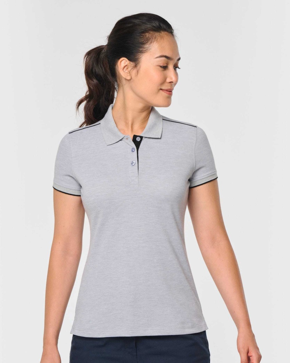 Polo's WK. DESIGNED TO WORK Contrasterende damespolo Day To Day korte mouwen voor bedrukking &amp; borduring