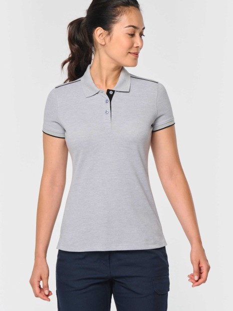 Polos à personnaliser WK. DESIGNED TO WORK Polo Day To Day contrasté manches courtes femme 