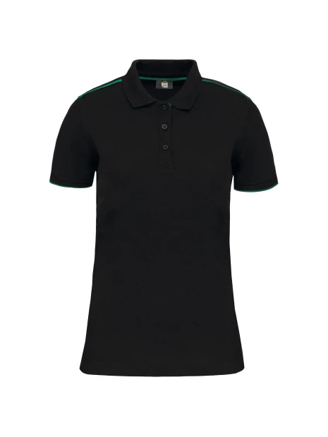 WK. DESIGNED TO WORK Polo Day To Day contrasté manches courtes femme /api/colors/8c4dab8e-c41b-443b-b34e-f5aa6bab4c1f personnalisable