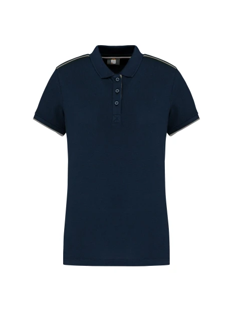 WK. DESIGNED TO WORK Polo Day To Day contrasté manches courtes femme /api/colors/a9afae7b-228f-455f-8532-82abab428f1e personnalisable