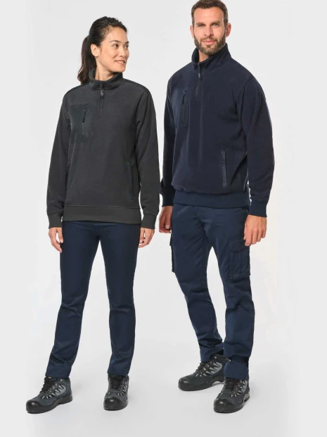 Laines polaires à personnaliser WK. DESIGNED TO WORK Polaire écoresponsable col zippé unisexe 
