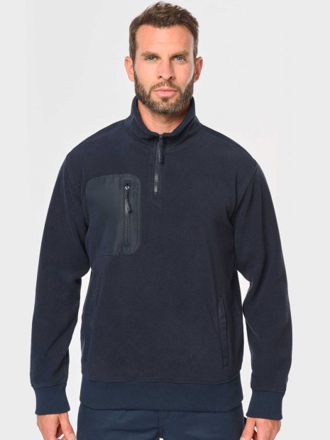 Laines polaires à personnaliser WK. DESIGNED TO WORK Polaire écoresponsable col zippé unisexe 