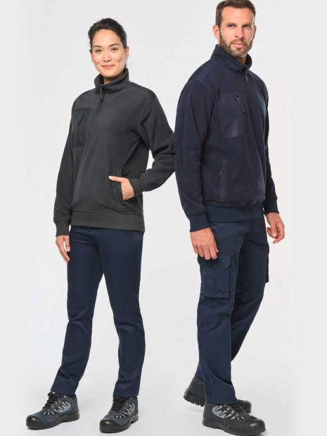 Laines polaires à personnaliser WK. DESIGNED TO WORK Polaire écoresponsable col zippé unisexe 