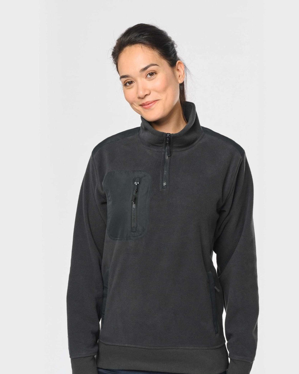 WK. DESIGNED TO WORK Umweltfreundlicher Fleecepullover mit Reißverschlusskragen, Unisex Polar Fleeces personalisierbar