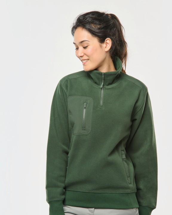 Laines polaires personnalisable WK. DESIGNED TO WORK Polaire écoresponsable col zippé unisexe