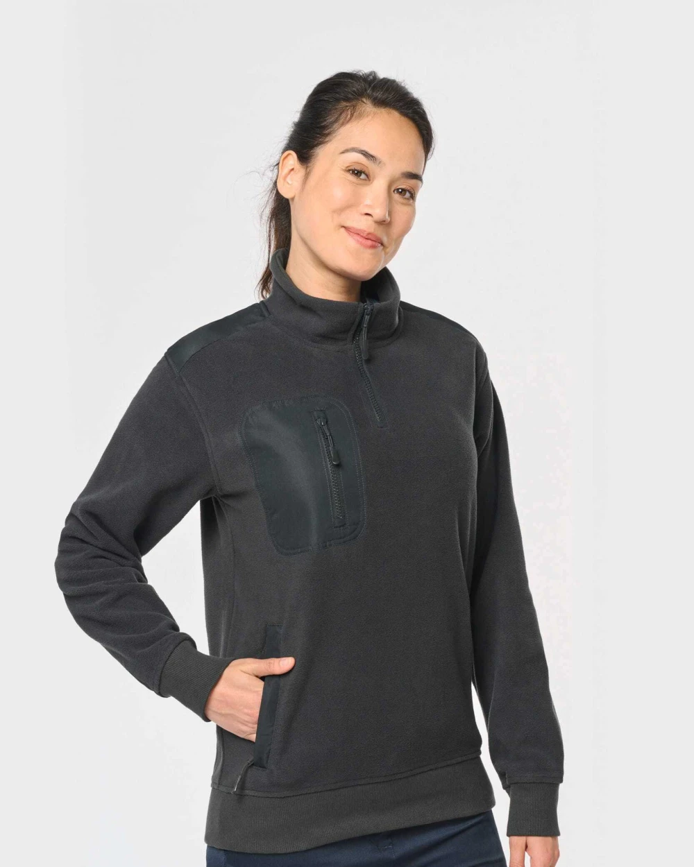Laines polaires personnalisable WK. DESIGNED TO WORK Polaire écoresponsable col zippé unisexe