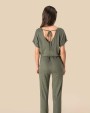 Jurken SPASSO Tricot jumpsuit met korte mouwen voor dames in linnen voor bedrukking &amp; borduring