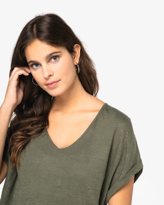 SPASSO Overall aus Leinenstrickstoff mit kurzen Ärmeln für Damen Kleider personalisierbar
