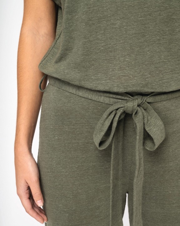 Robes personnalisable SPASSO Combinaison en maille manches courtes en lin femme