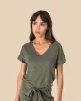 Jurken SPASSO Tricot jumpsuit met korte mouwen voor dames van linnen voor bedrukking &amp; borduring