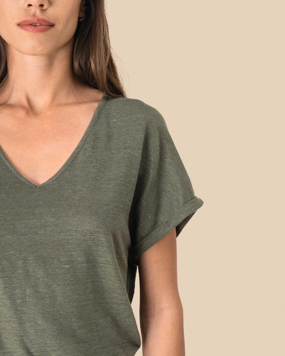 Jurken SPASSO Tricot jumpsuit met korte mouwen voor dames van linnen voor bedrukking &amp; borduring