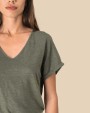 Jurken SPASSO Tricot jumpsuit met korte mouwen voor dames van linnen voor bedrukking &amp; borduring