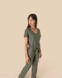 Robes personnalisable SPASSO Combinaison en maille manches courtes en lin femme