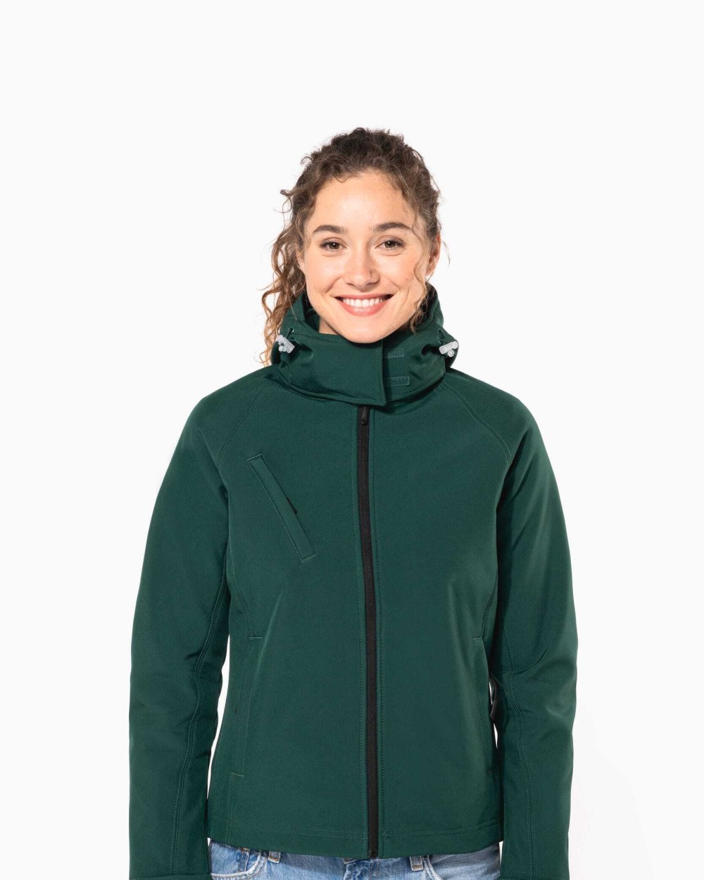 KARIBAN Damen Softshell-Jacke mit Abnehmbare Kapuze Softshells personalisierbar