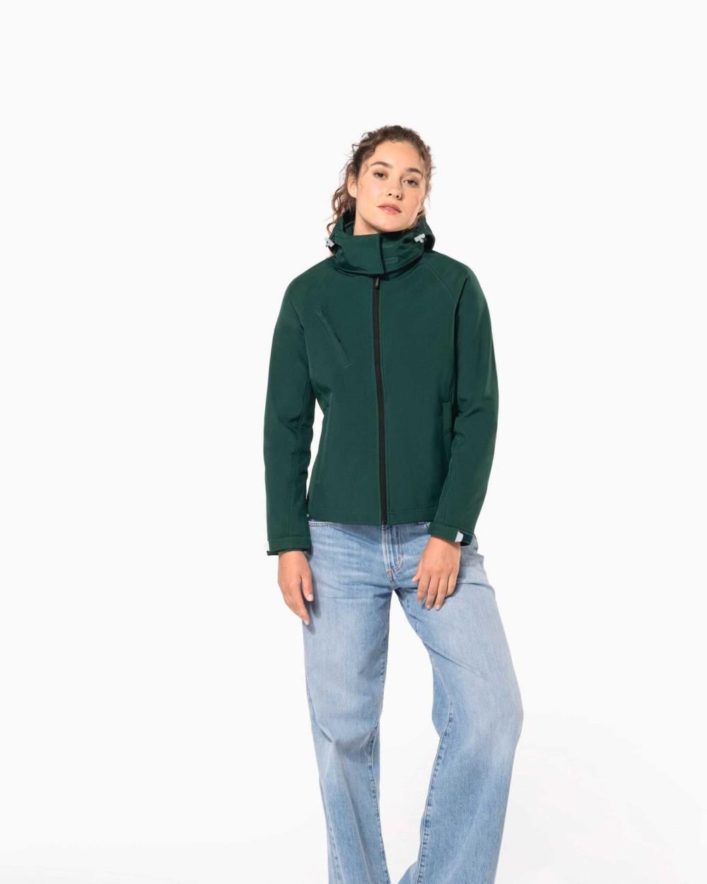 KARIBAN Damen Softshell-Jacke mit Abnehmbare Kapuze Softshells personalisierbar