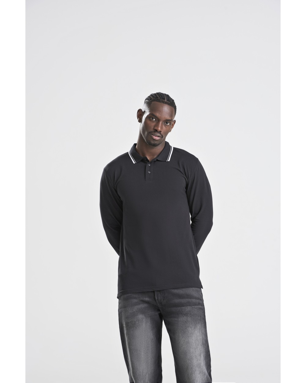 Polos personnalisable AWDIS Long Sleeve Tipped 100 Polo