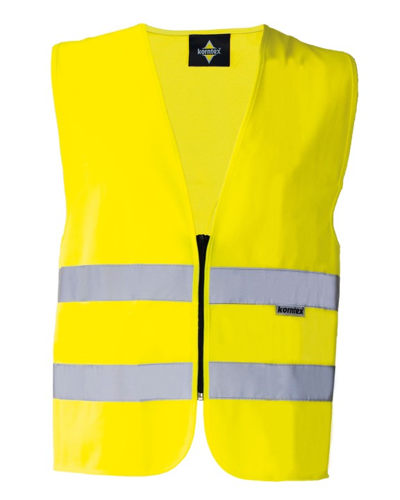 KORNTEX SAFETY VEST WITH ZIPPER "COLOGNE" Warnwesten personalisierbar