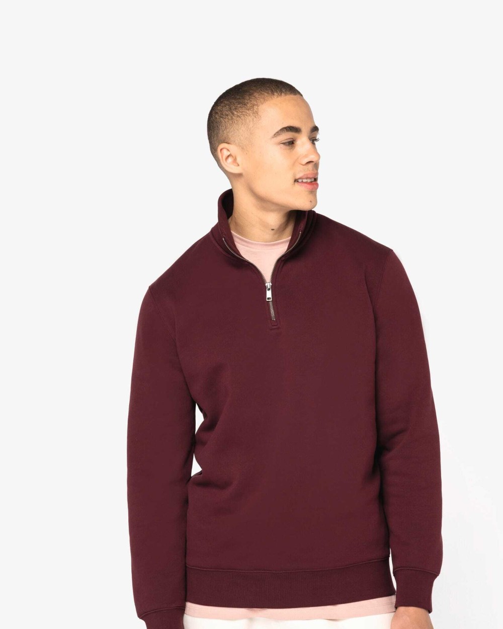 Sweaters & hoodies NATIVE SPIRIT Ecologische herensweater met opstaande ritskraag voor bedrukking &amp; borduring