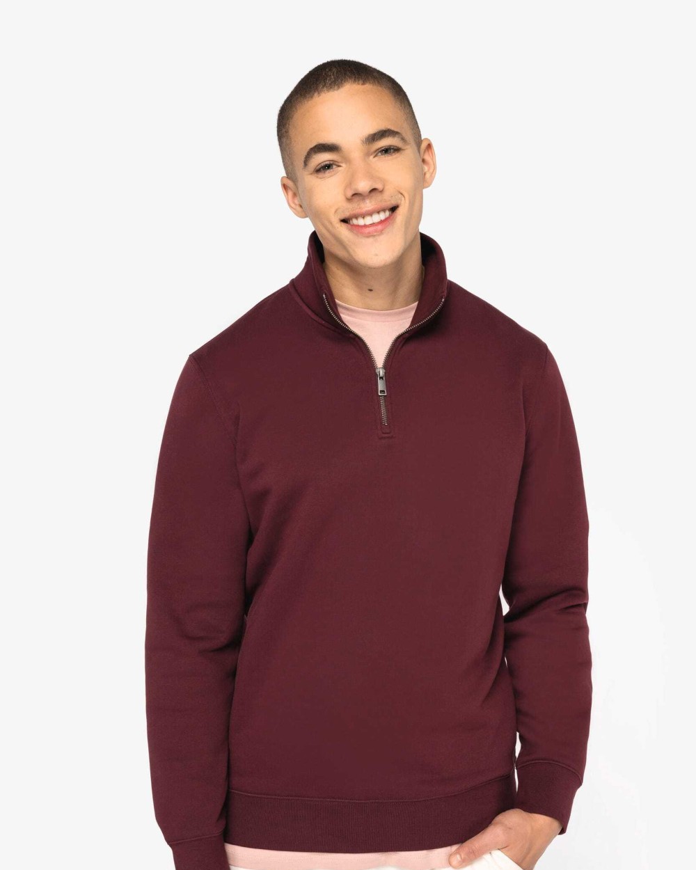 Sweaters & hoodies NATIVE SPIRIT Ecologische herensweater met opstaande ritskraag voor bedrukking &amp; borduring