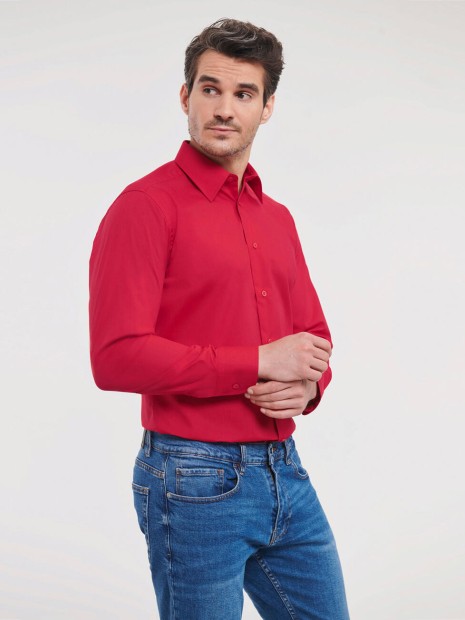 Chemises à personnaliser RUSSELL Tailored Poplin Shirt LS 