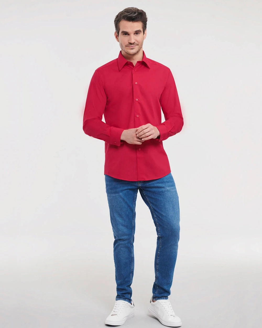 Hemden RUSSELL Tailored Poplin Shirt LS voor bedrukking &amp; borduring