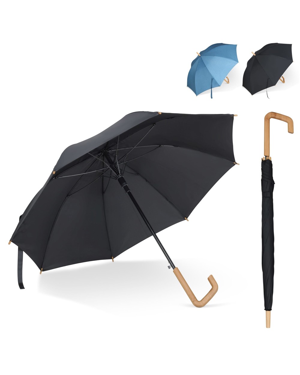Parapluies personnalisable 4DO Parapluie Bâton 23” en R-PET ouverture automatique