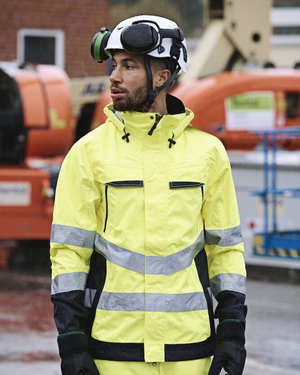 Jassen JOBMAN 1283 Hi-Vis Shell Jacket voor bedrukking &amp; borduring
