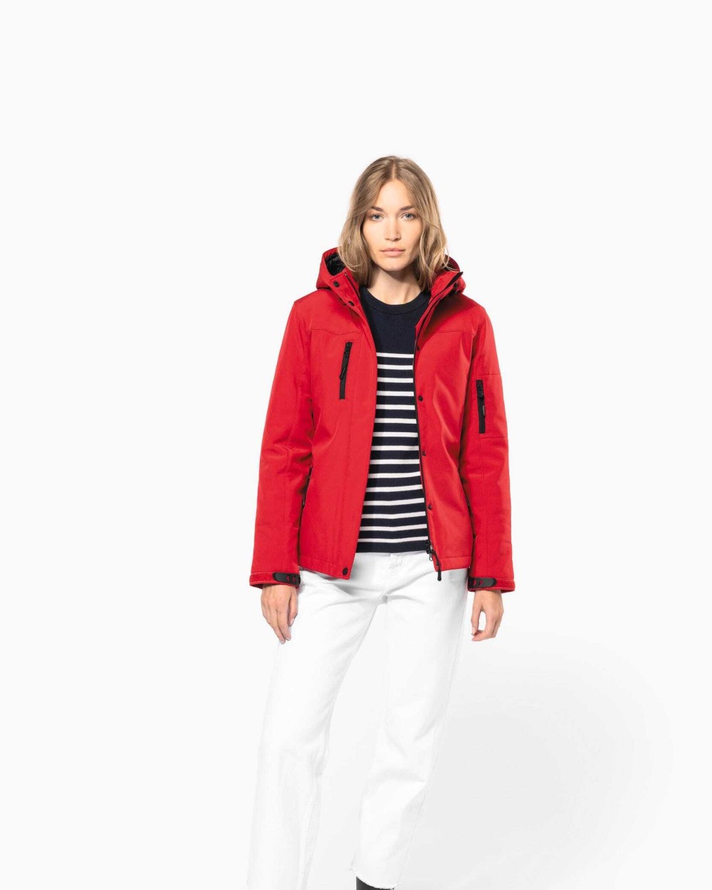 KARIBAN Damenparka Softshell wattiert mit Kapuze Softshells personalisierbar