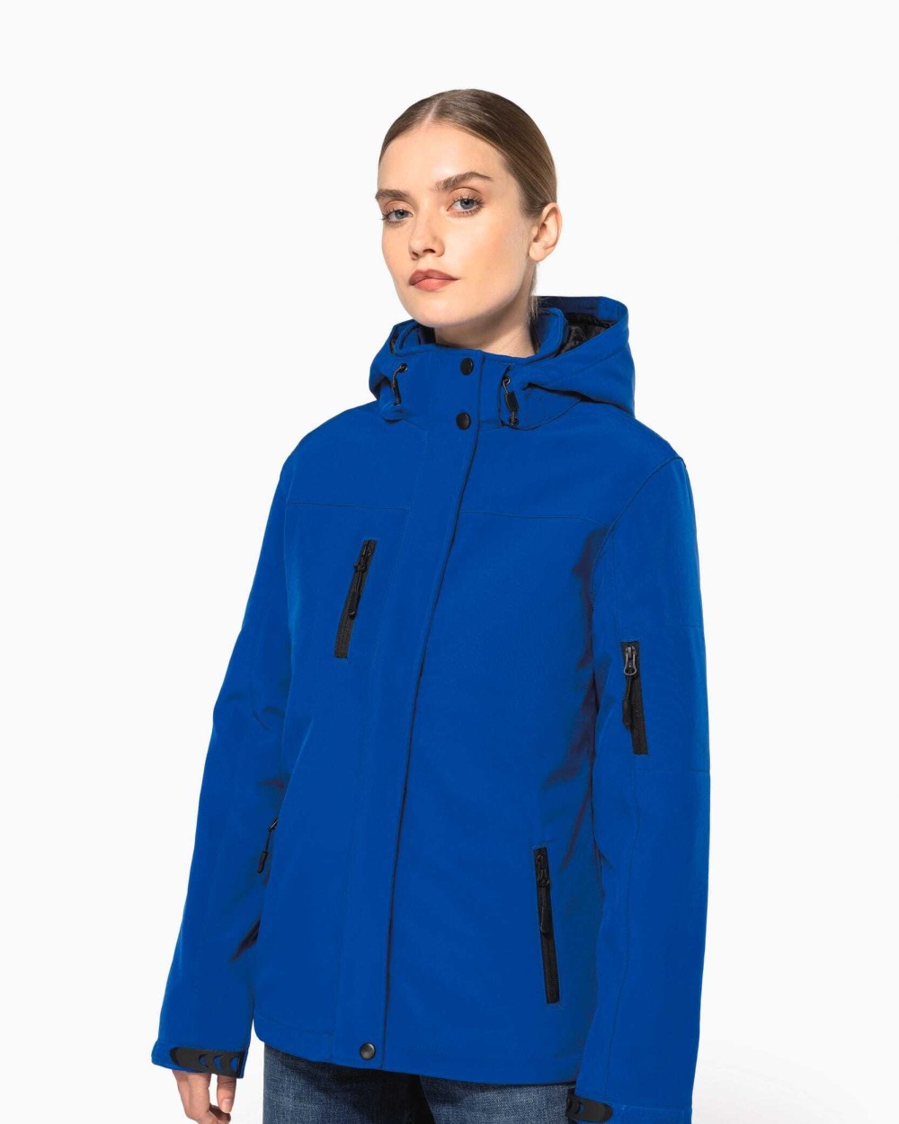 KARIBAN Damenparka Softshell wattiert mit Kapuze Softshells personalisierbar