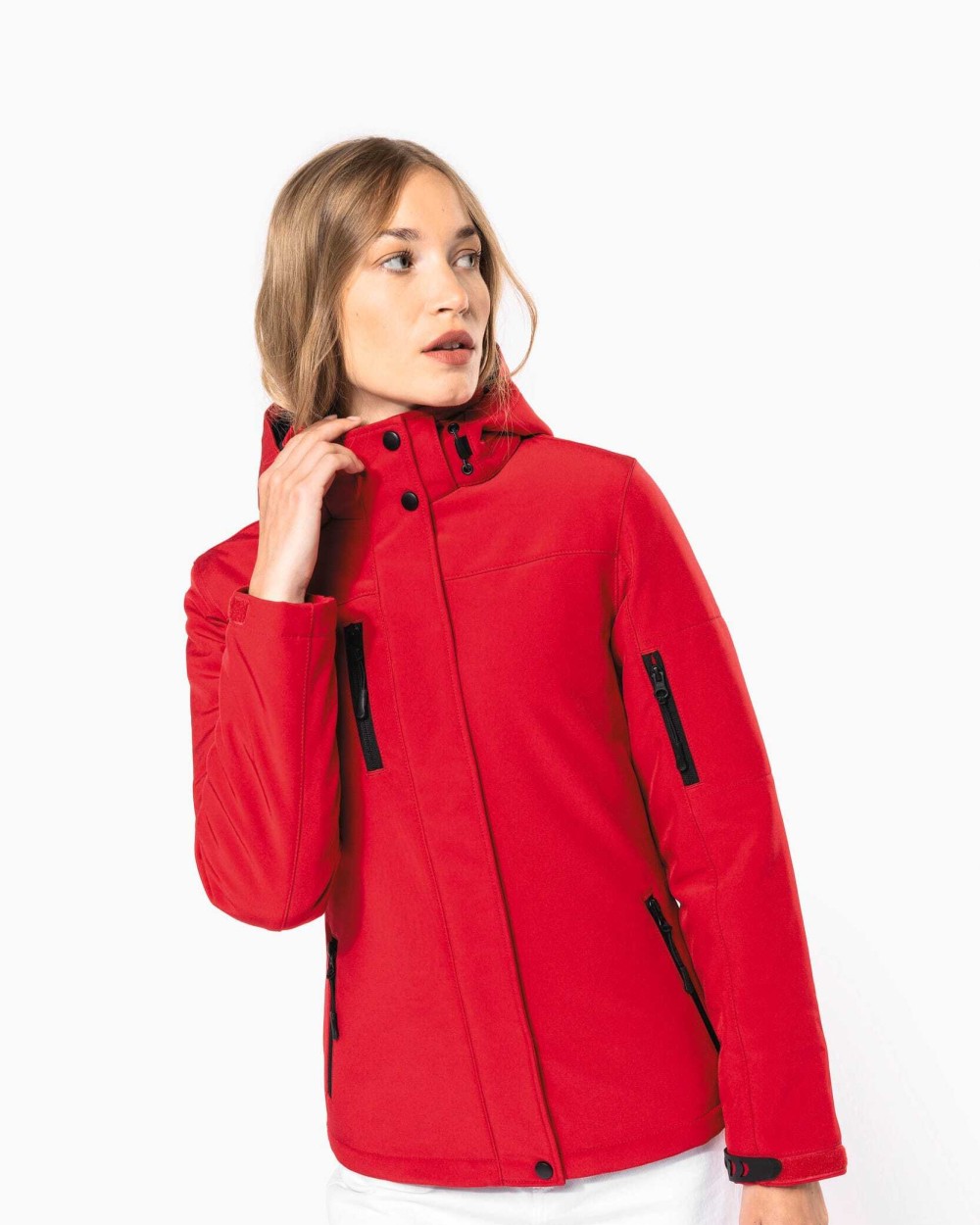 KARIBAN Damenparka Softshell wattiert mit Kapuze Softshells personalisierbar