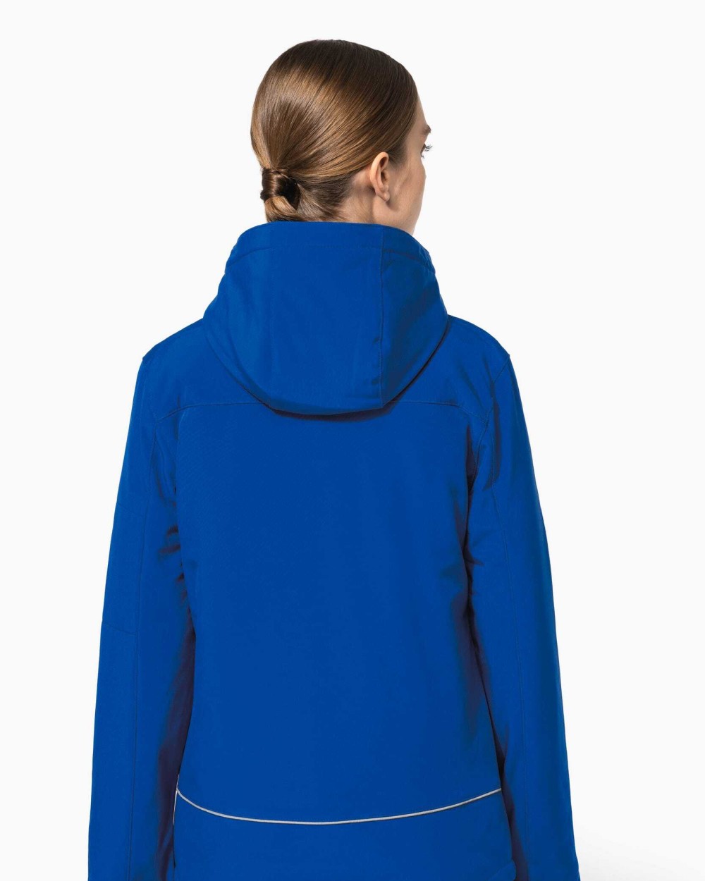 Softshells KARIBAN Gewatteerde softshell damesparka met capuchon voor bedrukking &amp; borduring