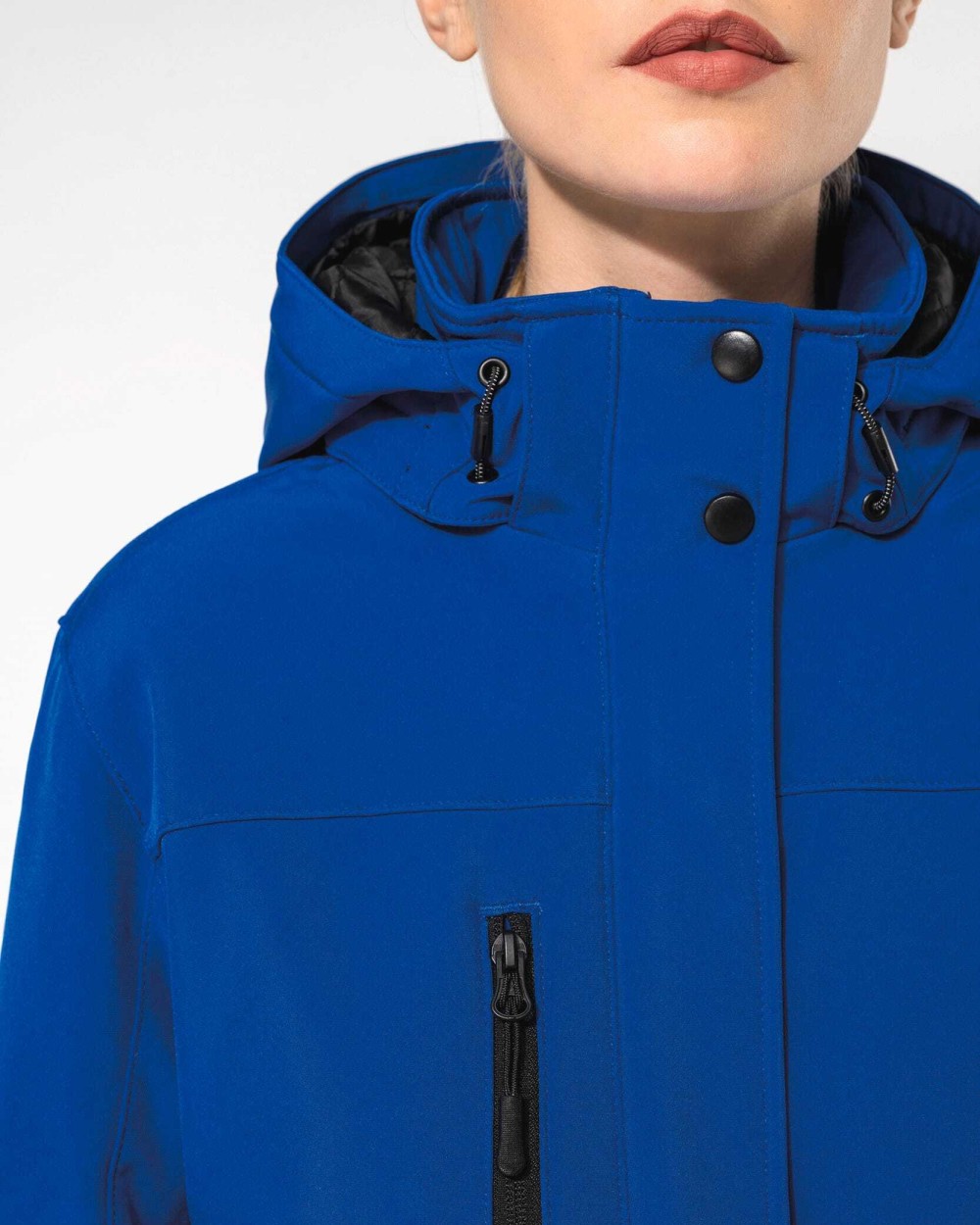 KARIBAN Damenparka Softshell wattiert mit Kapuze Softshells personalisierbar