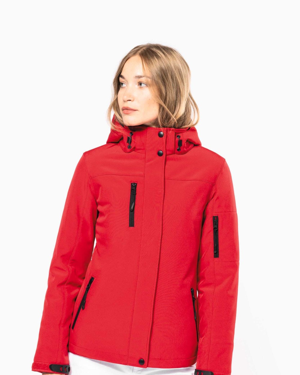 KARIBAN Damenparka Softshell wattiert mit Kapuze Softshells personalisierbar