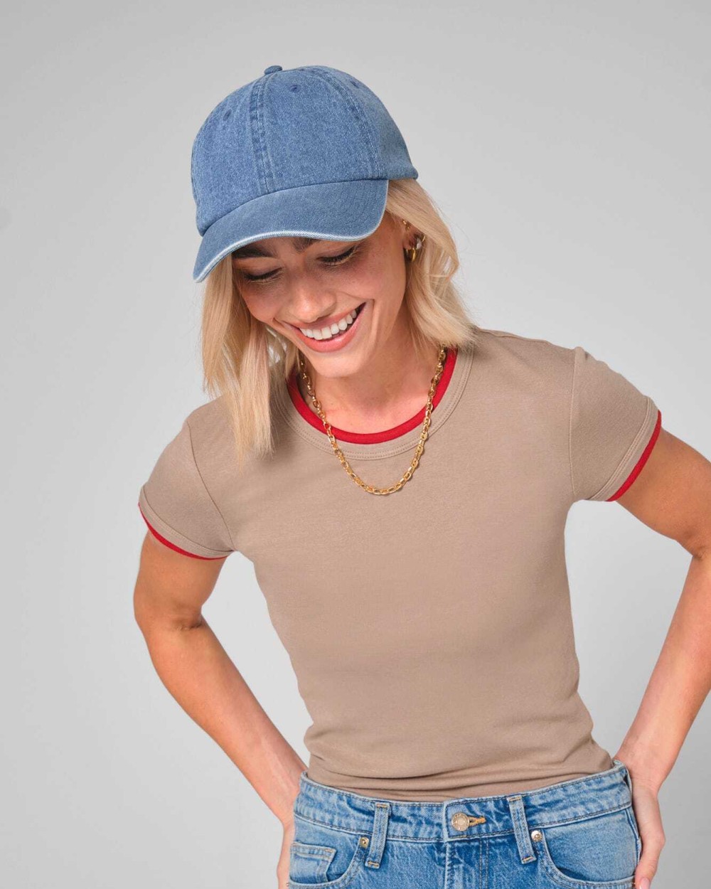 BEECHFIELD Denim-Kappe Kappen personalisierbar