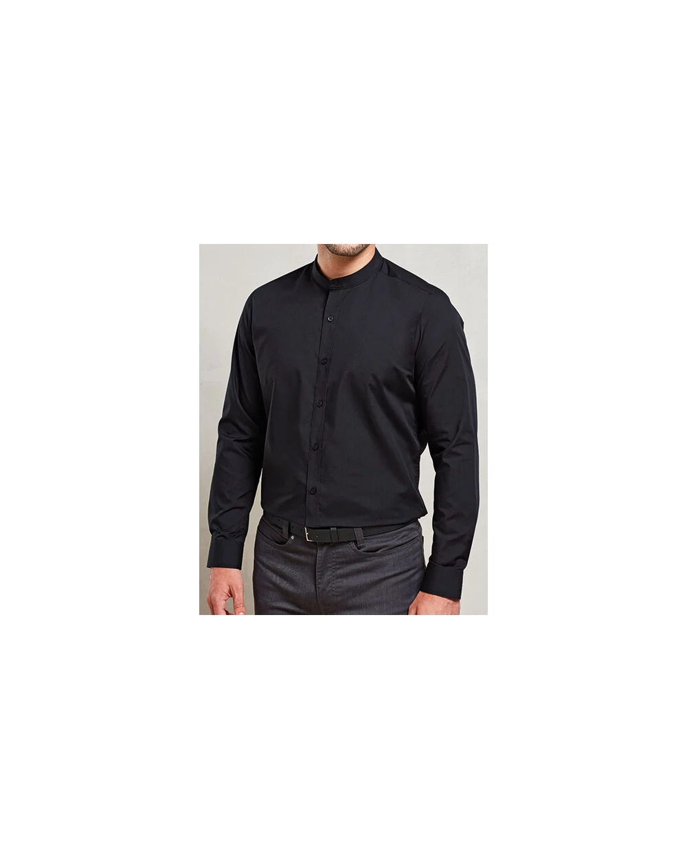 Hemden PREMIER Men´s Banded Collar Grandad Long Sleeve Shirt voor bedrukking &amp; borduring