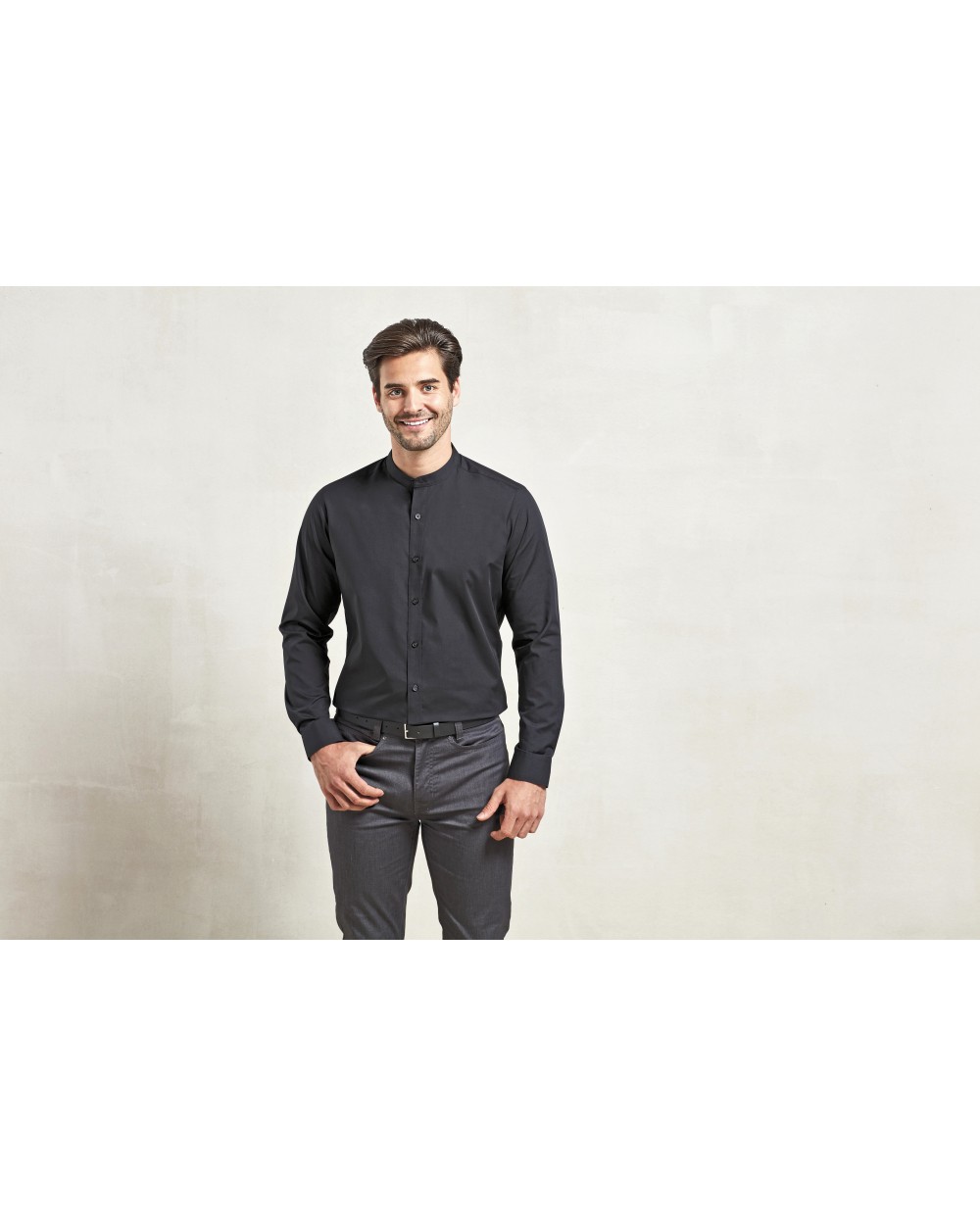 Chemises personnalisable PREMIER Men´s Banded Collar Grandad Long Sleeve Shirt