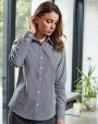 Hemden PREMIER Ladies' long sleeve microcheck gingham shirt voor bedrukking &amp; borduring