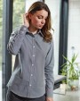 Hemden PREMIER Ladies' long sleeve microcheck gingham shirt voor bedrukking &amp; borduring