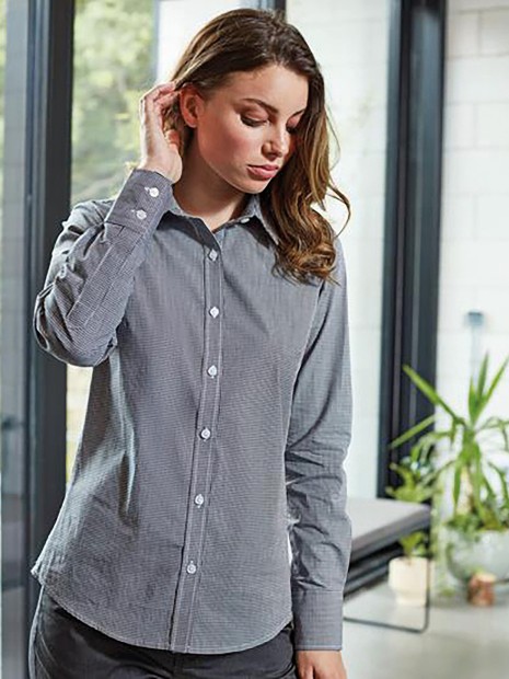 Chemises à personnaliser PREMIER Chemise femme micro carreaux "Vichy" 