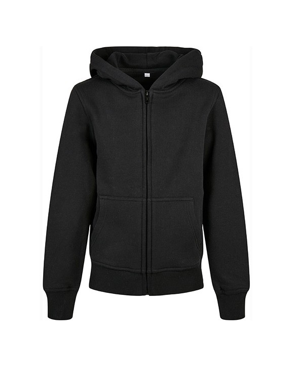 BUILD YOUR BRAND Kids´ Organic Basic Zip Hoody Sweatshirts personalisierbar