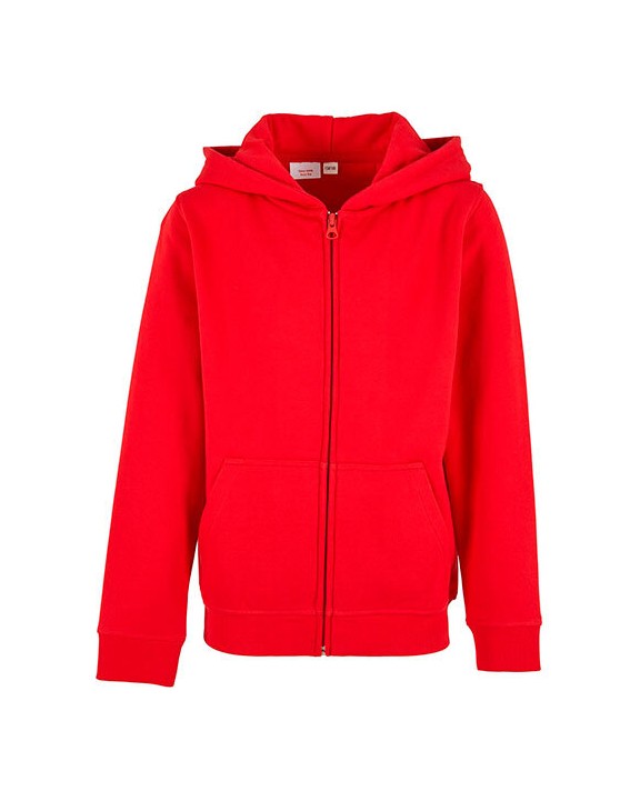 BUILD YOUR BRAND Kids´ Organic Basic Zip Hoody Sweatshirts personalisierbar