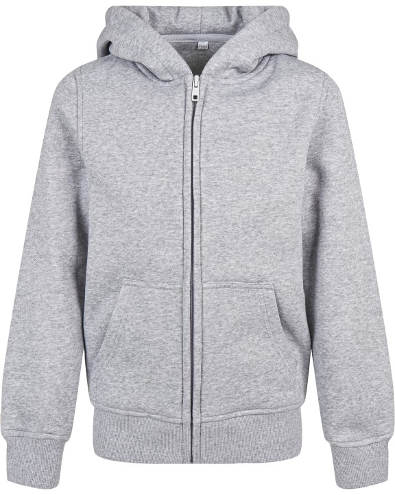BUILD YOUR BRAND Kids´ Organic Basic Zip Hoody Sweatshirts personalisierbar